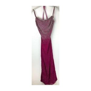 Y2K 90s Saks Fifth Avenue Dress Beaded Backless Gown Size S Formal Black Tie